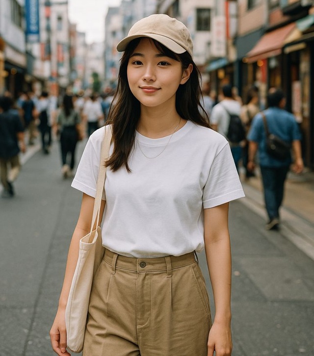 白T×ワイドパンツ＋キャップ｜ストリート×抜け感スタイル