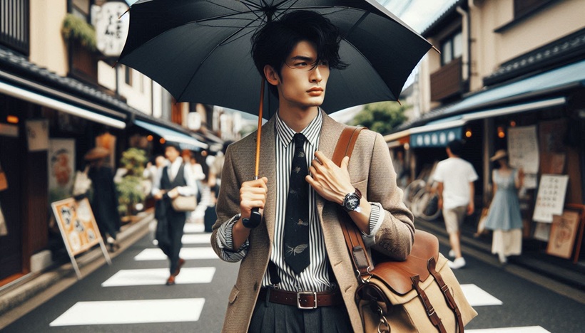 日傘男子