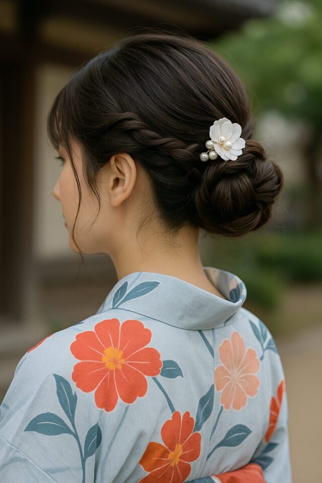 ロープ編みシニヨン
