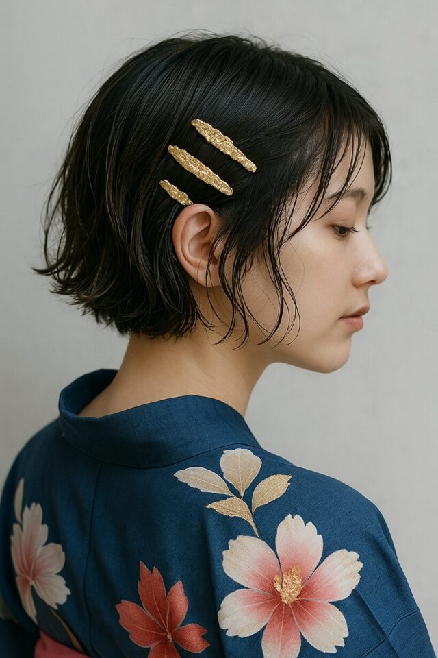 ウェットボブ×金箔風ピン