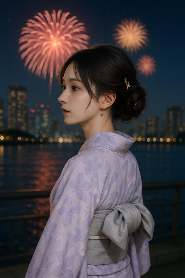 ラベンダー × 淡グレー｜儚さと透明感で魅せる