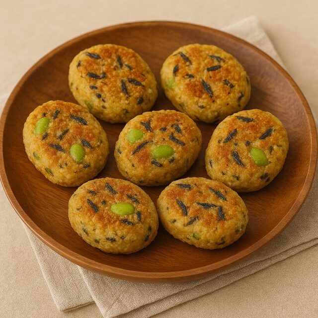 枝豆とひじきの焼きコロッケ