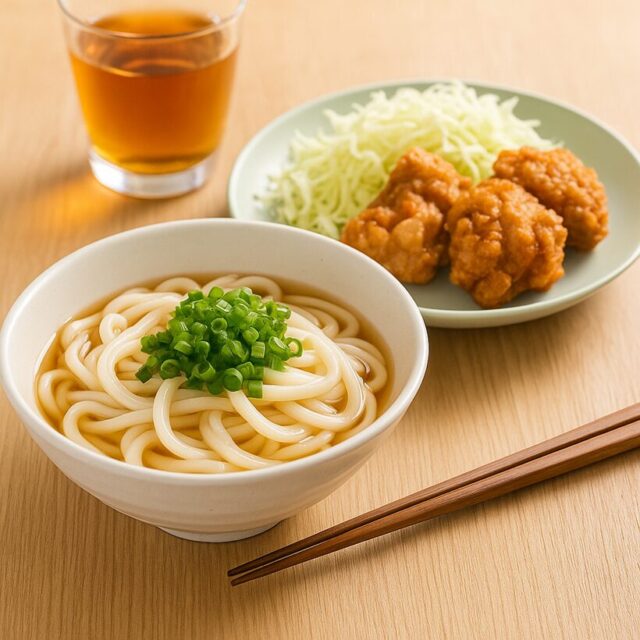 冷やしうどん×から揚げセット