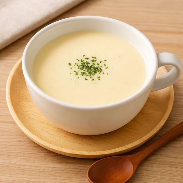 コーンと豆乳の冷製スープ