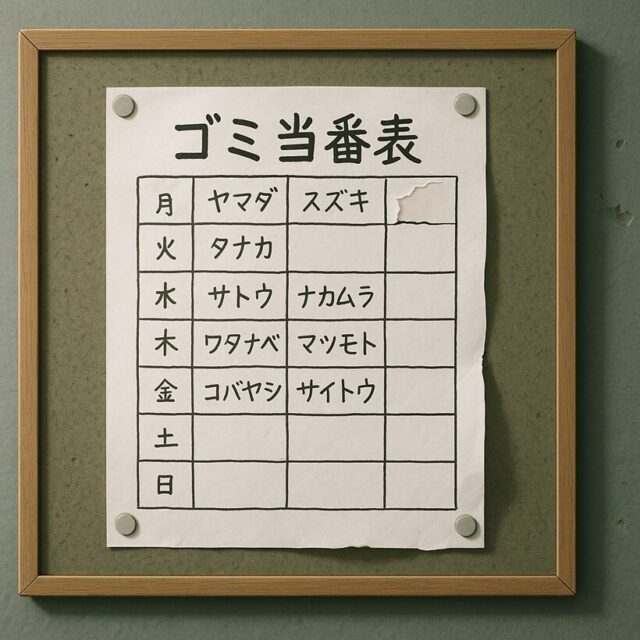 ゴミ当番表