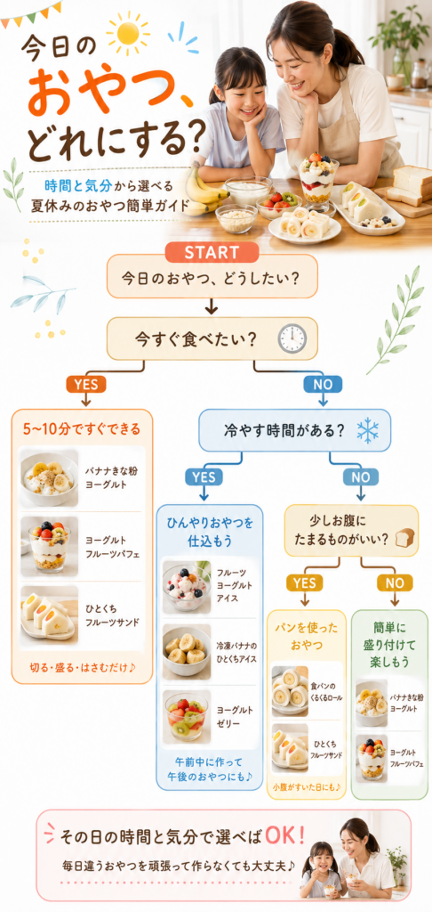夏休みのおやつ選びフローチャート