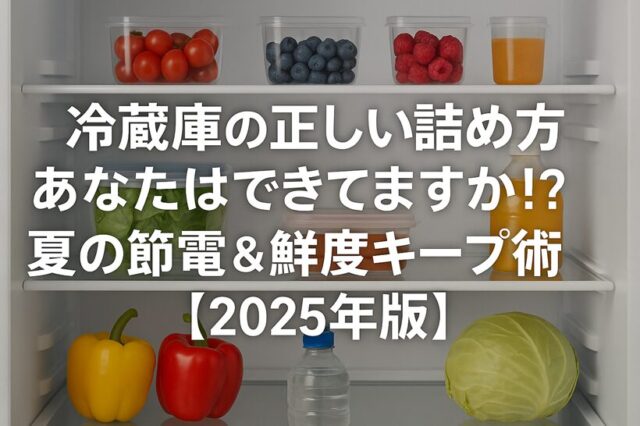 冷蔵庫の正しい詰め方あなたはできてますか！？夏の節電＆鮮度キープ術