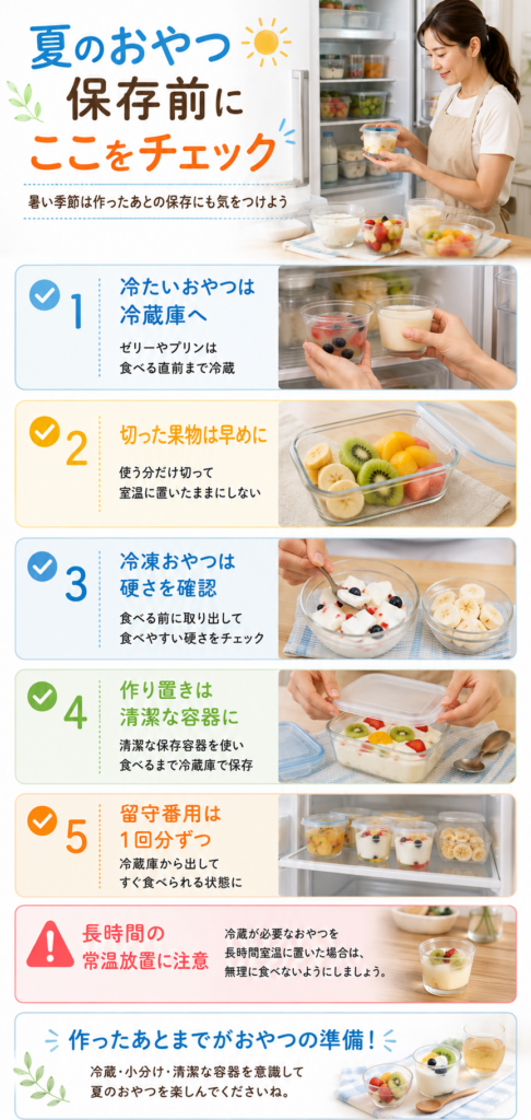 夏のおやつ保存チェックリスト