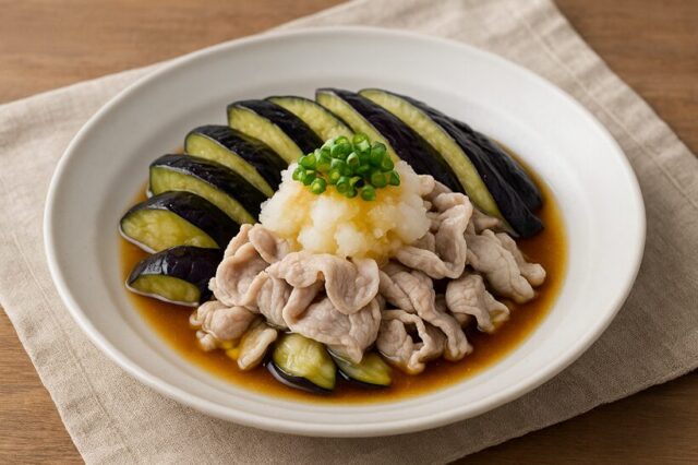 なすと豚しゃぶの冷製おろしポン酢がけ