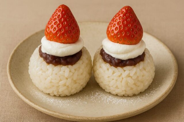 スイーツおにぎり（あんこ×いちご×クリーム）