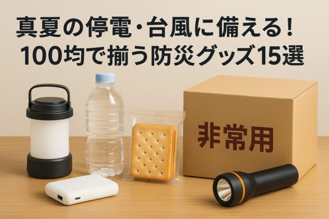 真夏の停電・台風に備える！100均で揃う防災グッズ15選【家族でできる準備リスト付き】