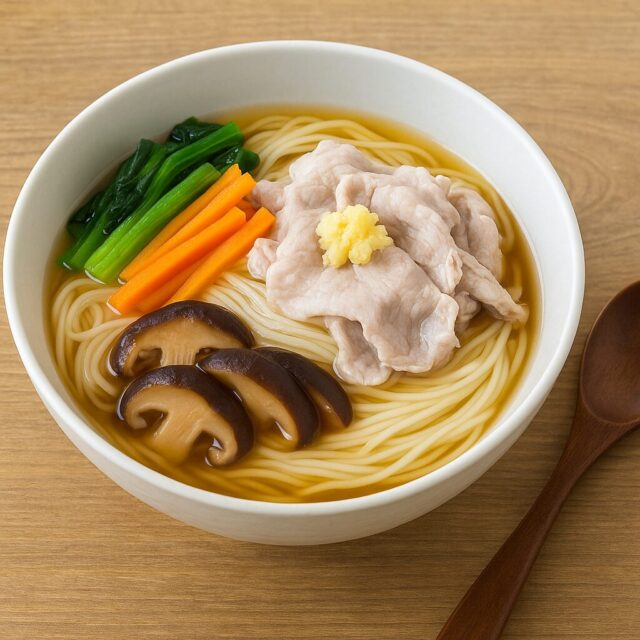 豚しゃぶと野菜の温そうめん