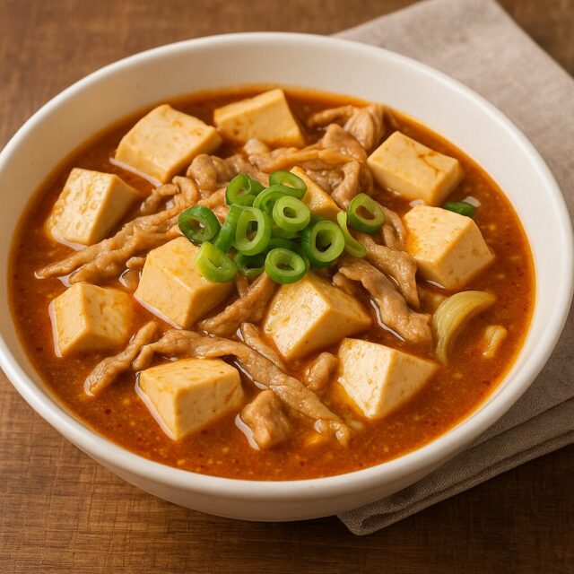 豚肉と豆腐のピリ辛味噌煮