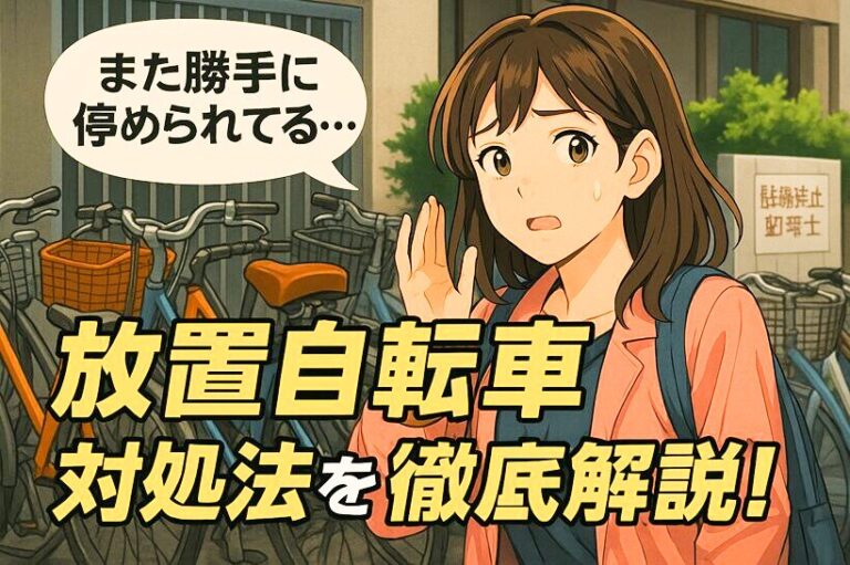 放置自転車・無断駐輪トラブルの対処法｜張り紙テンプレ付き【近年急増中】