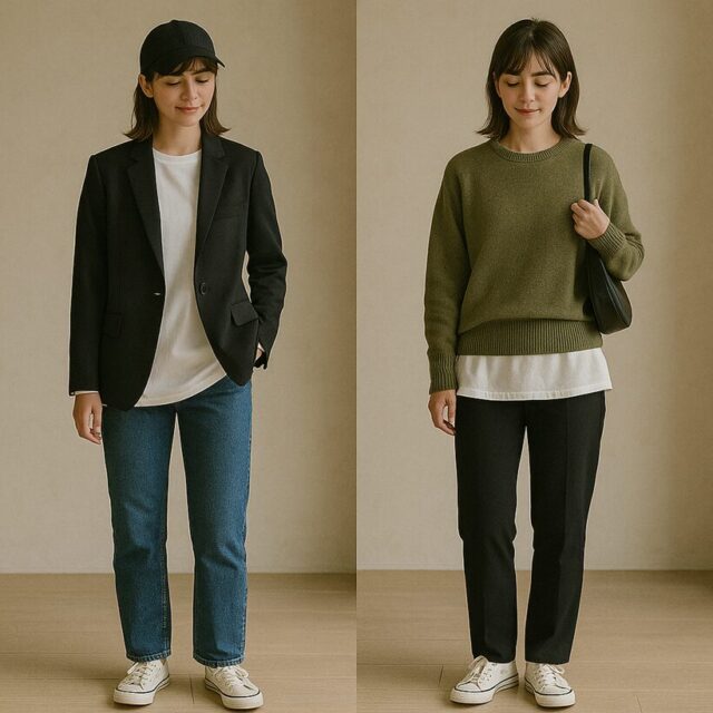 オーバーサイズ白Tをインナーにして重ね着