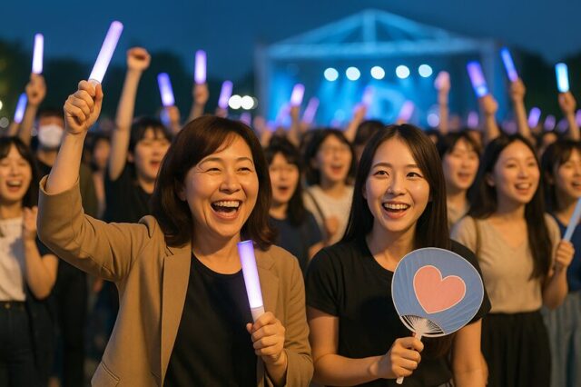 推しのライブで盛り上がってる様子