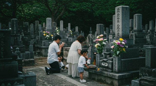 お盆のお墓参り
