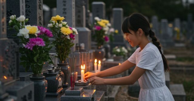 お盆のお墓参り