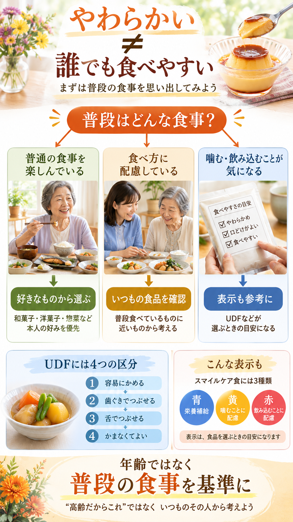 やわらかさより普段の食事を基準に