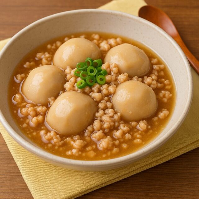 里芋と鶏そぼろのあんかけ煮