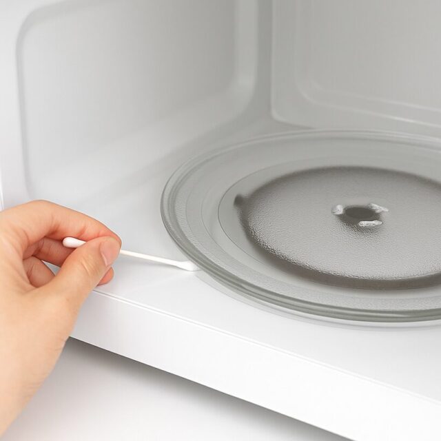 綿棒で丁寧に掃除
