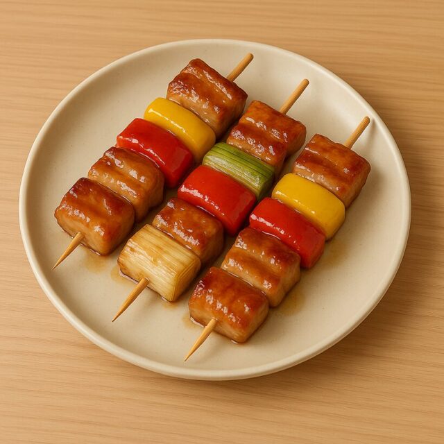 豚肉と彩り野菜の照り焼き串