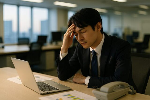 ストレスを抱えたサラリーマン