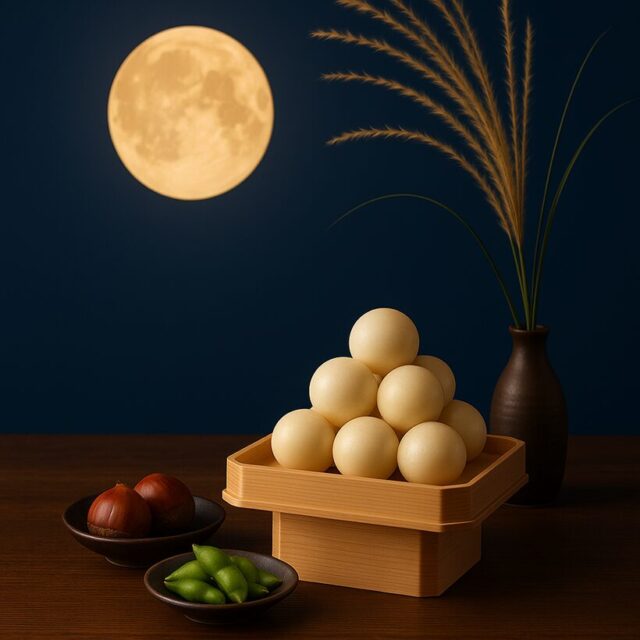 十三夜（月と栗・豆のお供え）の様子