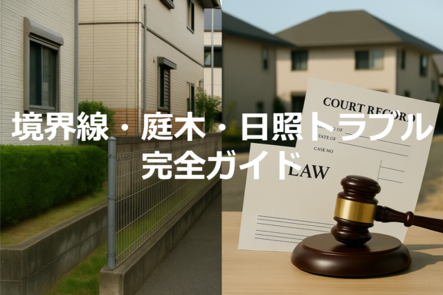 境界線・庭木・日照トラブル完全ガイド｜民法・判例・実務フローで迅速解決 