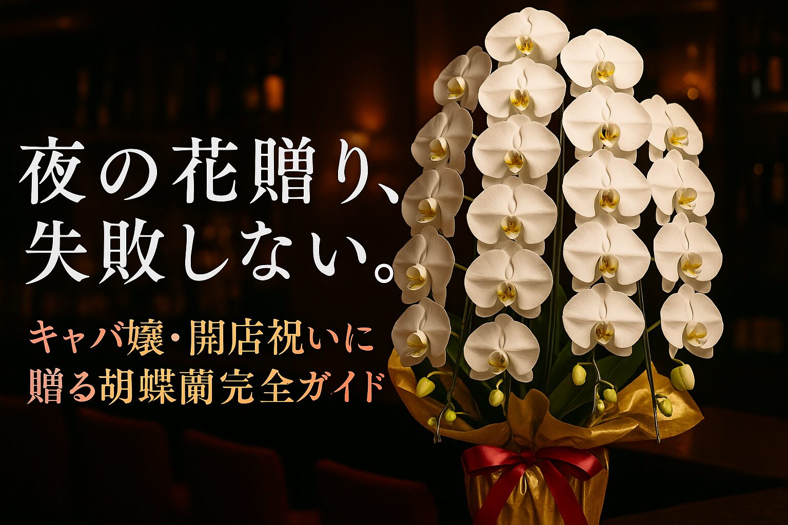 胡蝶蘭の贈り方｜キャバ嬢の誕生日・開店/周年で外さない本数・色・札・当日手配のコツ