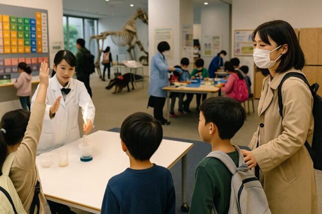 文化の日に親子で楽しむ美術館・科学館の体験イベント風景