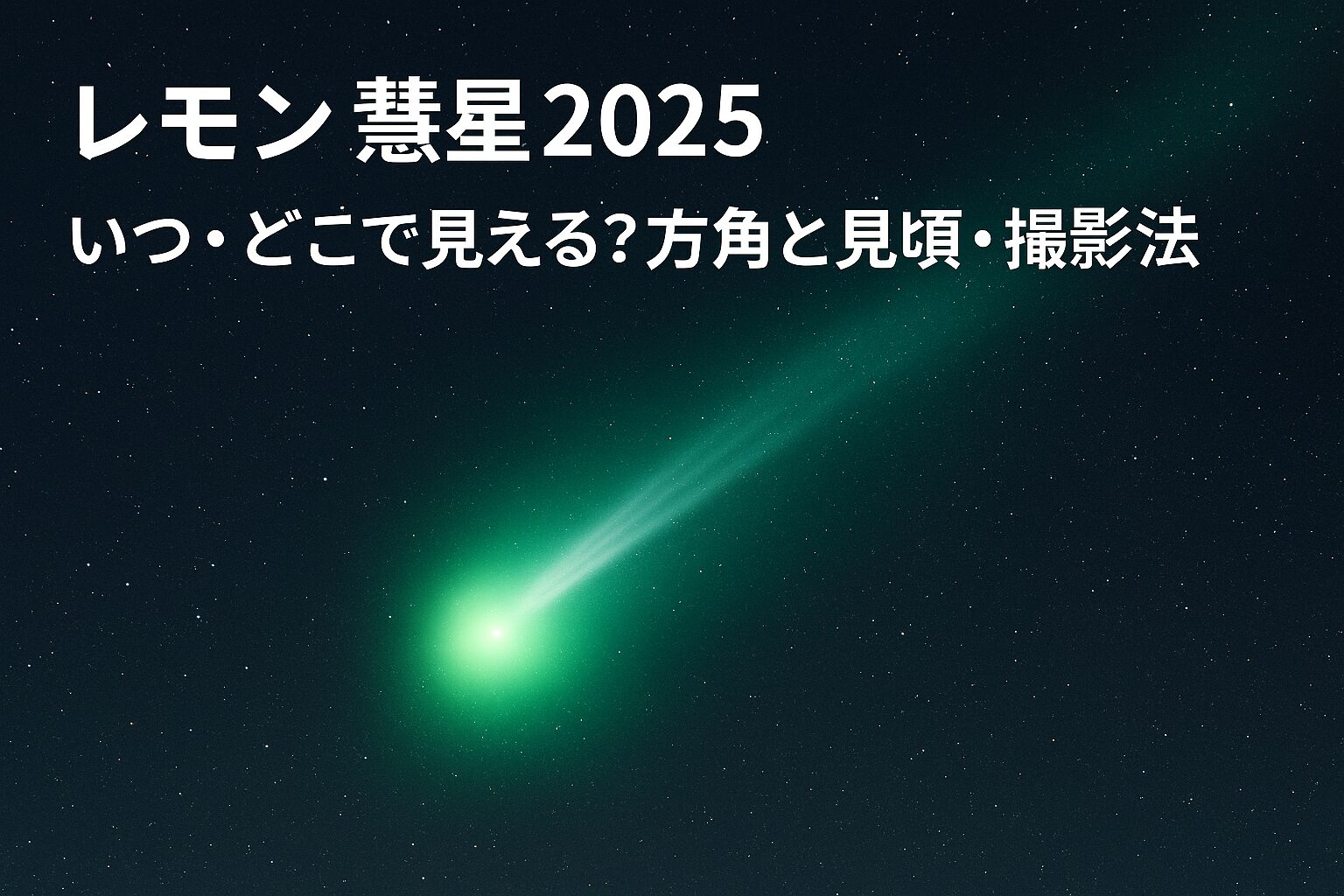 レモン彗星2025｜いつ・どこで見える？方角と見頃・撮影法