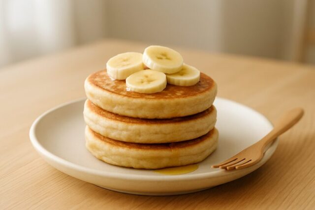 規格外バナナのもちもちパンケーキ