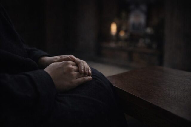 喪中や忌中の年始に静かに心を整える時間を表したイメージ