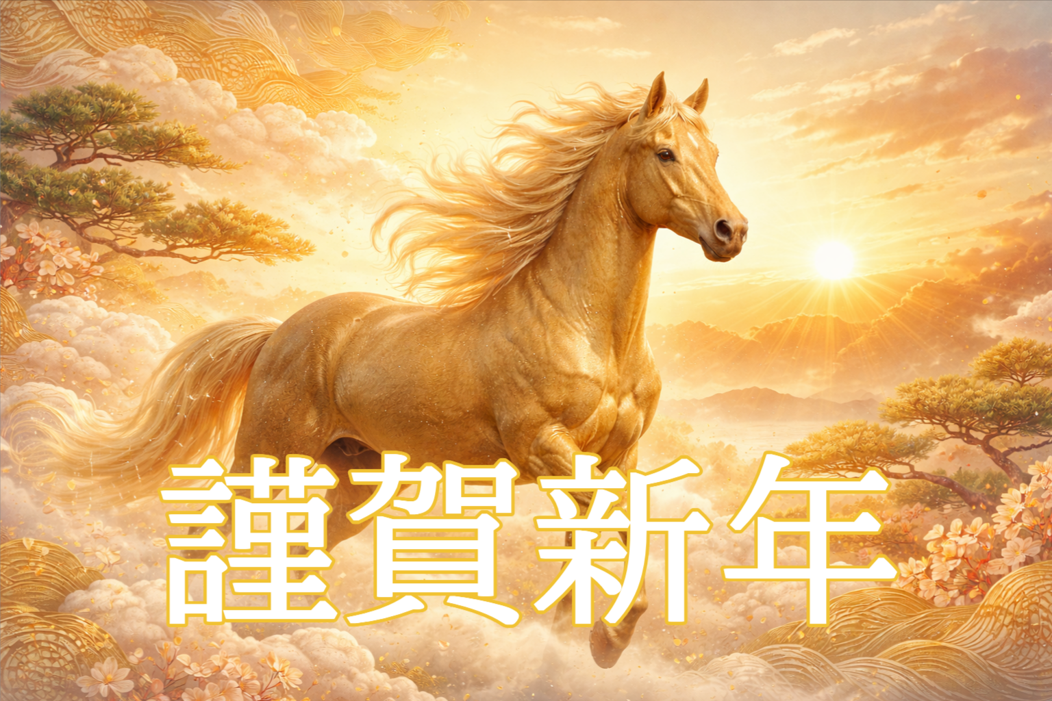 2026の午年の始まりに相応しい金色の馬