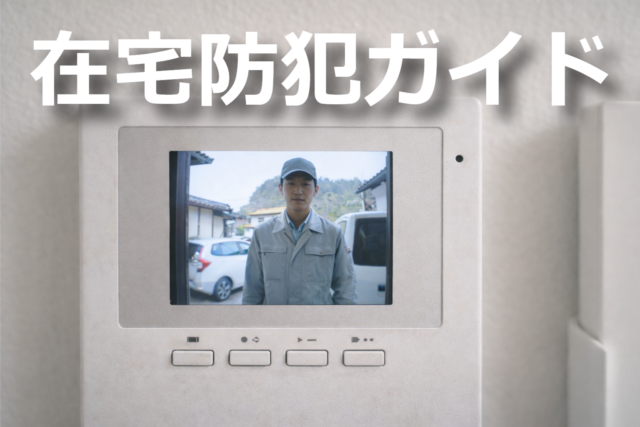 在宅中の防犯判断をテーマにしたインターホンモニターのアイキャッチ画像