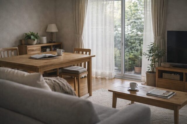 在宅中の静かな室内で気持ちを落ち着けるためのイメージ