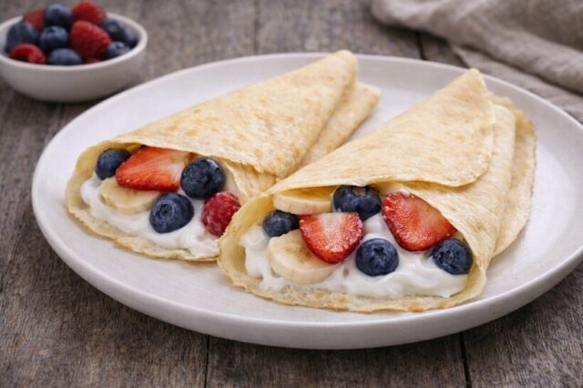 米粉とヨーグルトのふんわりクレープ