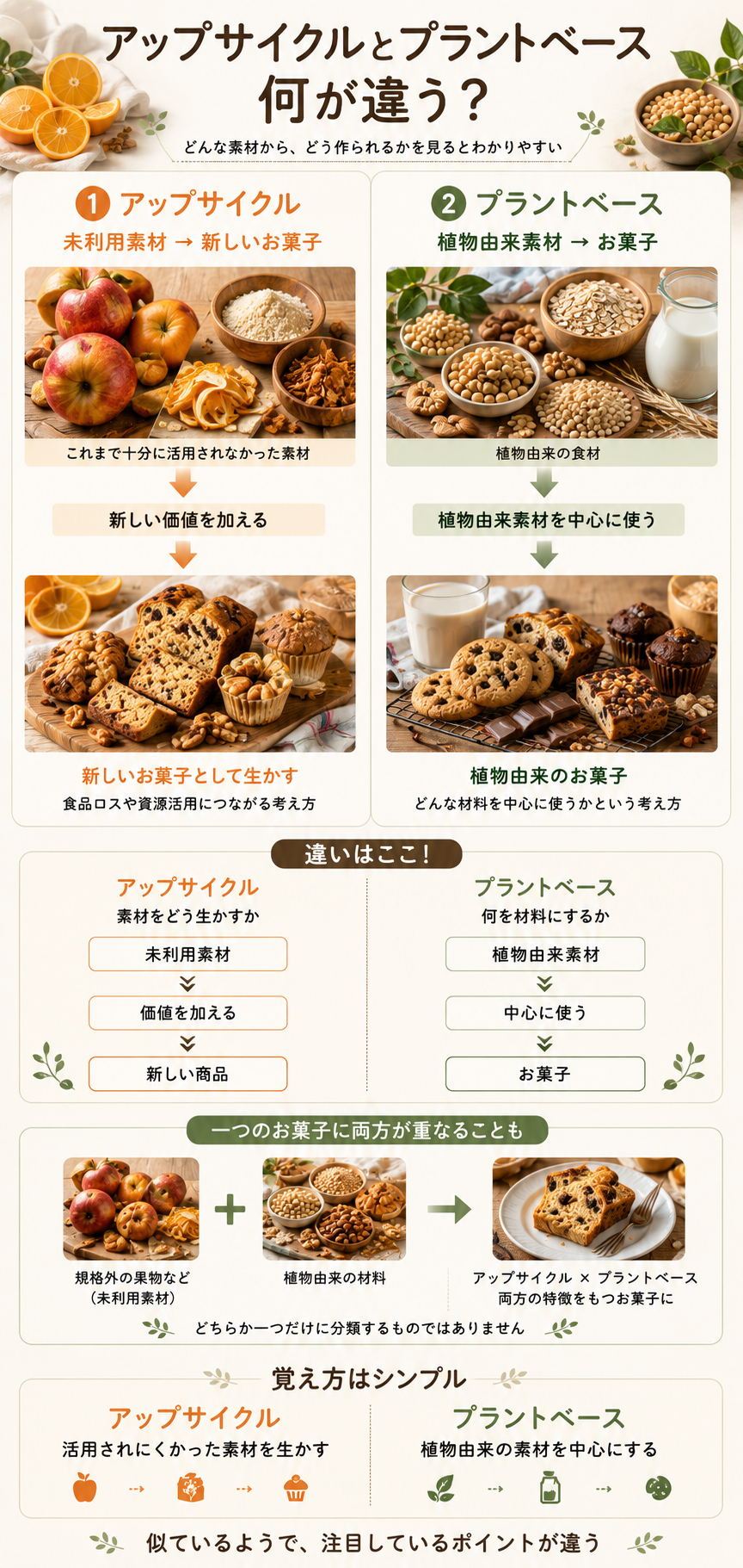 アップサイクルとプラントベースの違い