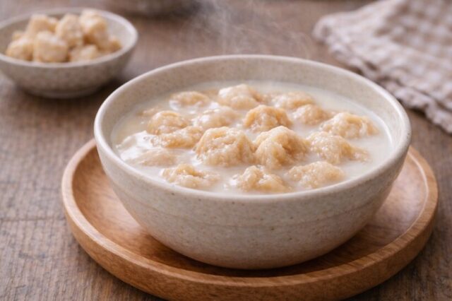 お麩のやわらかミルク煮