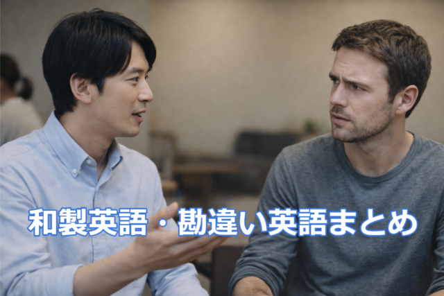 和製英語が通じず外国人が少し困惑している会話の様子