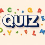 英語クイズをテーマにした「QUIZ」の文字が目立つアイキャッチイラスト