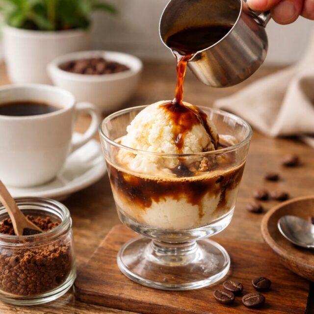 ホットコーヒー × バニラで簡単アフォガート