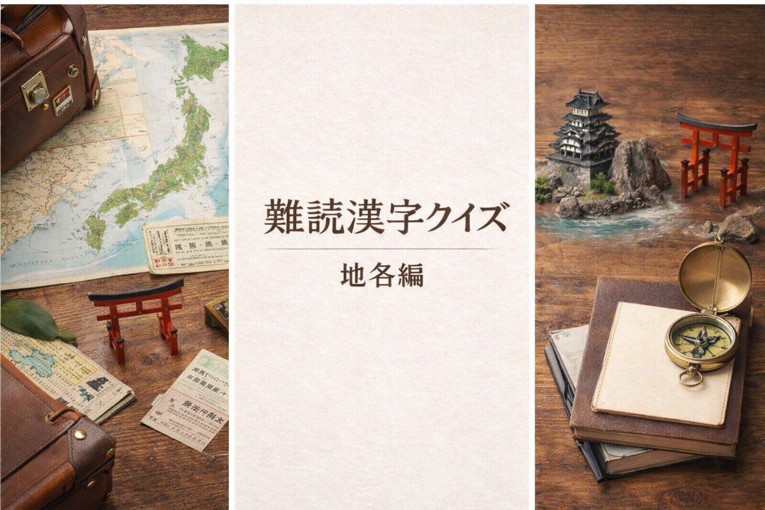 難読漢字クイズ地名編のアイキャッチ｜日本の地名をテーマにしたクイズ画像