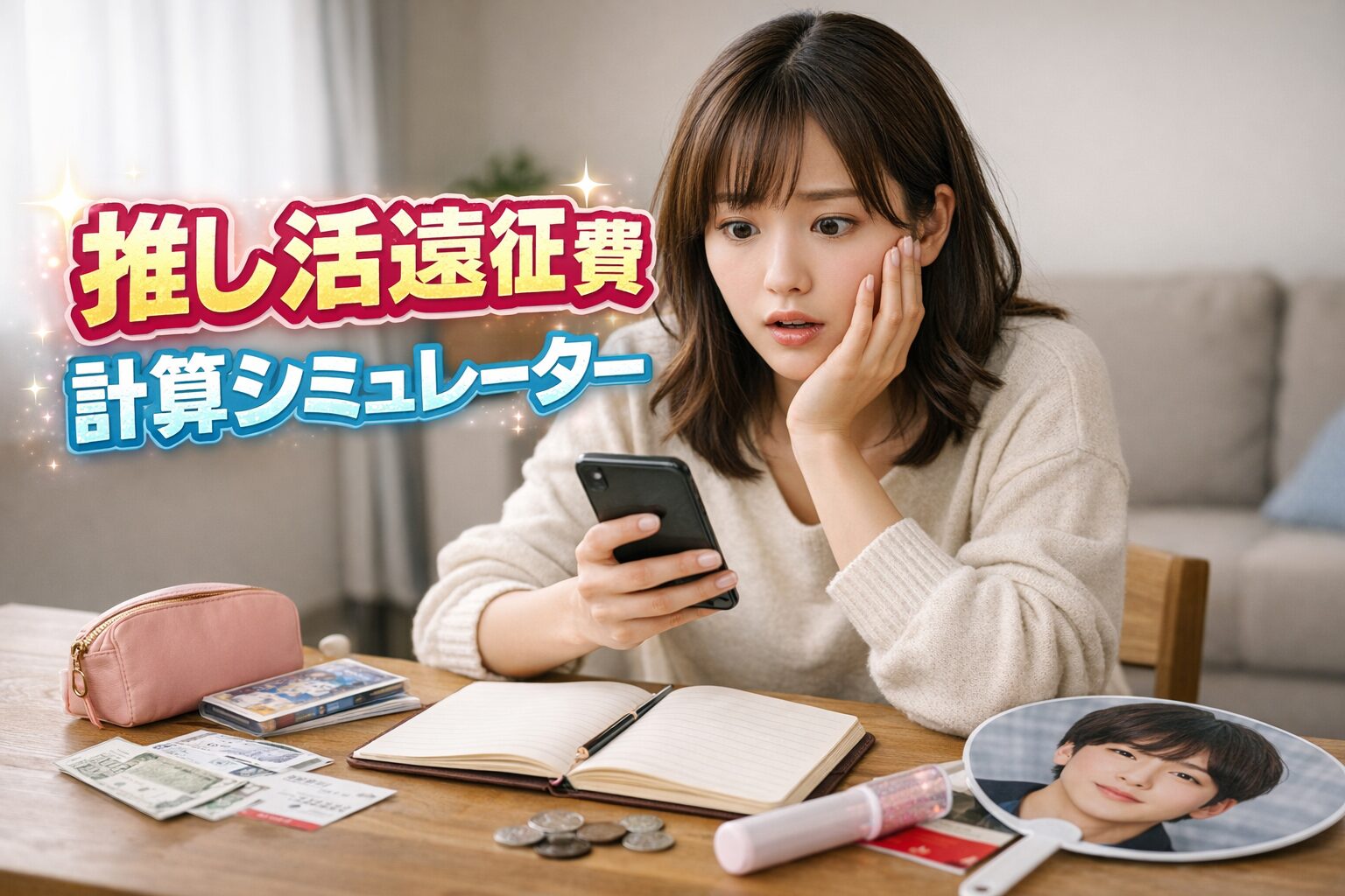 推し活遠征費の目安を計算するシミュレーターのイメージ