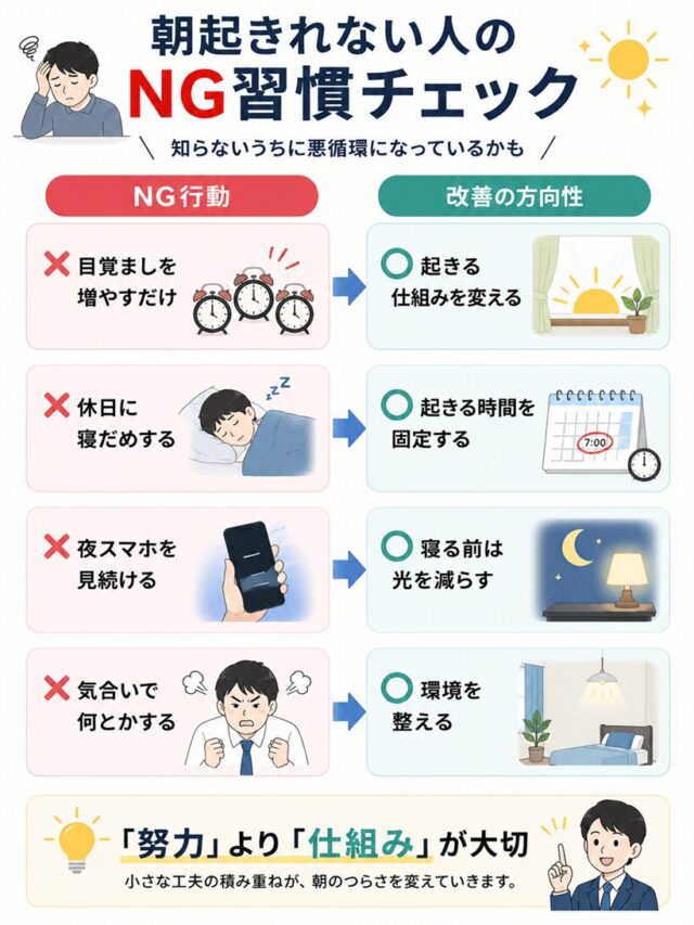 朝の目覚めを改善するチェックリスト