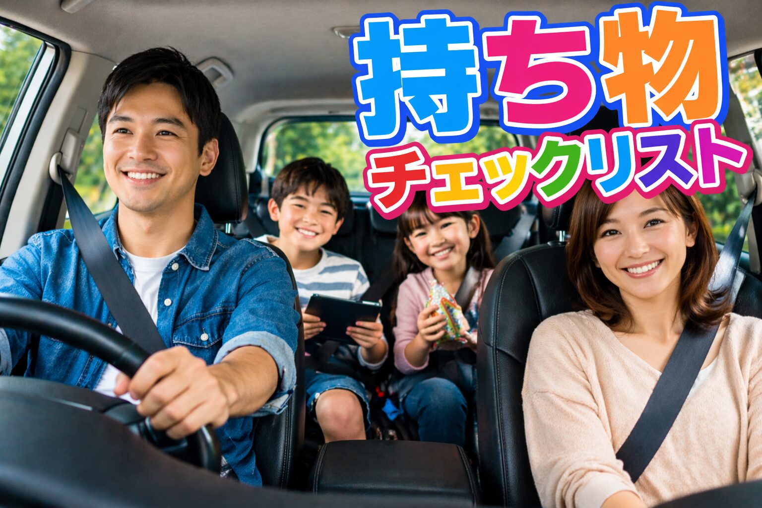 ゴールデンウィークの車移動でお子様連れ家族が楽しむ車内の様子