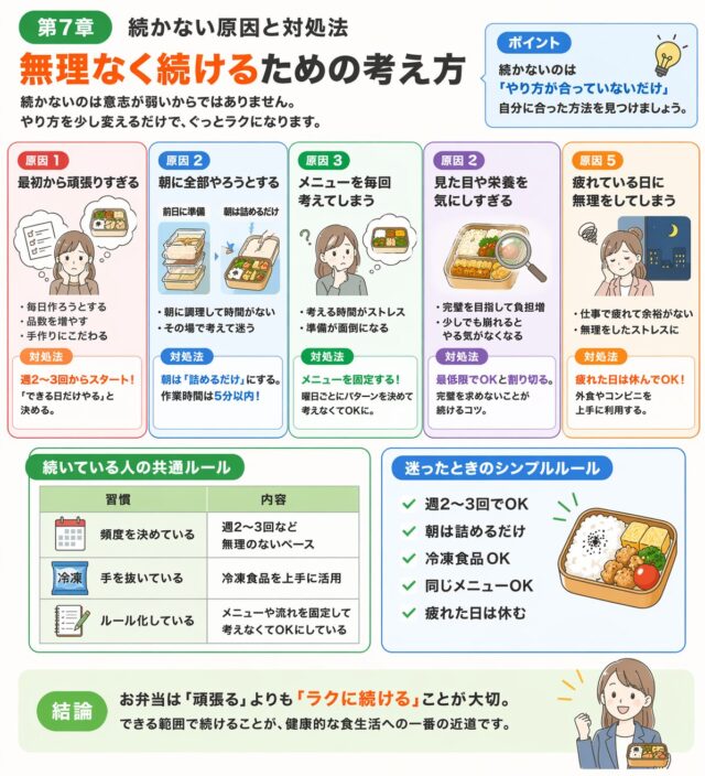 お弁当が続かない原因と対処法|無理なく続けるためのシンプルなルールまとめ