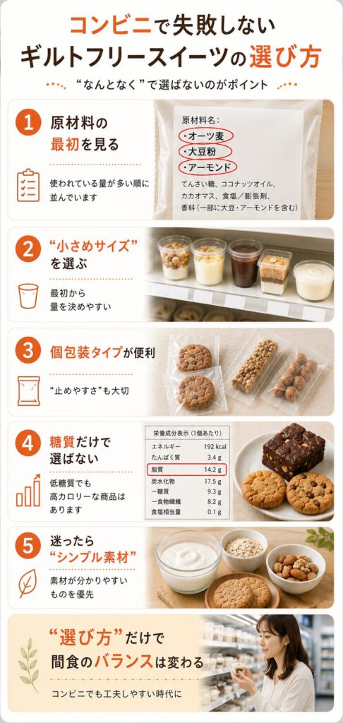 コンビニで失敗しないギルトフリースイーツの選び方