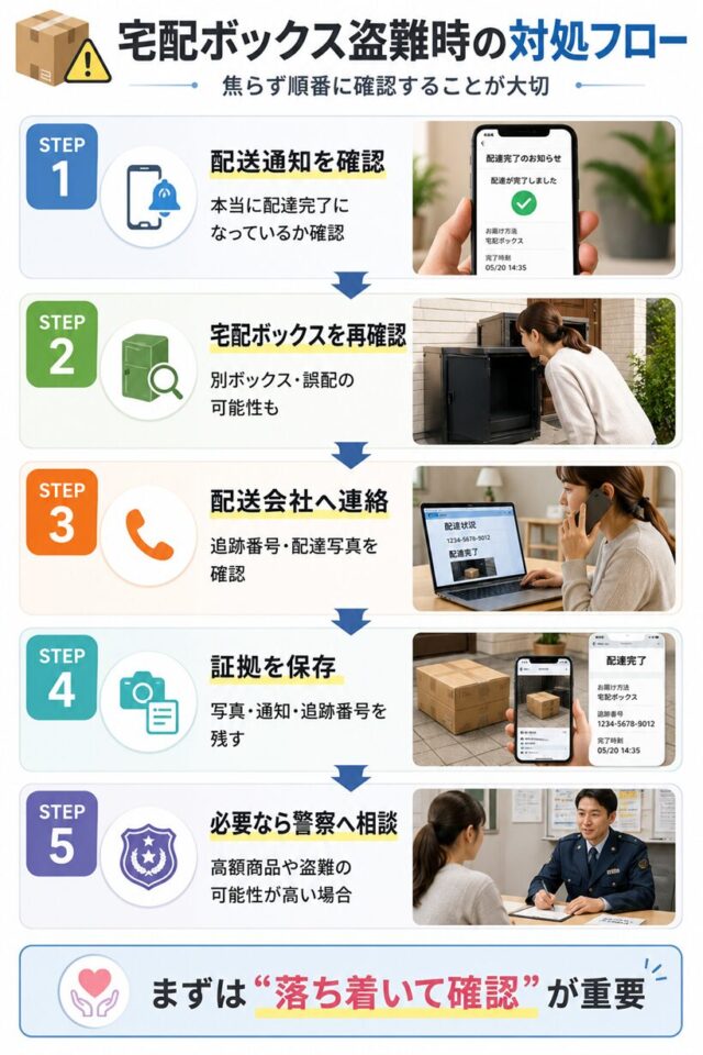 宅配ボックス盗難時の対処フロー